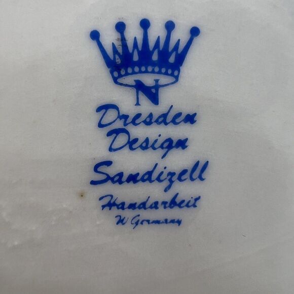 DRESDEN BIRD ASHTRAY Hand Painted With 14K Gold MINI Porcelain ASHTRAY Germany - Picture 4 of 6